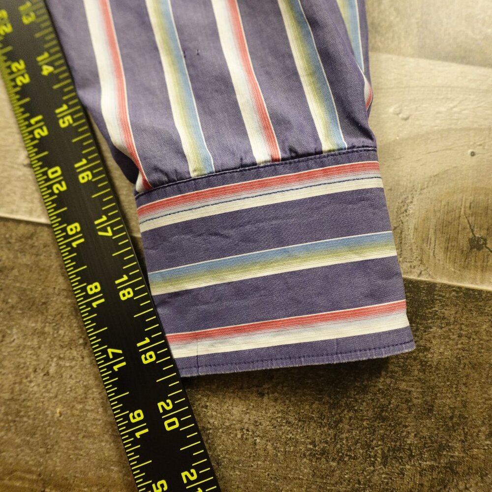 Lacoste Button Down Shirt Men’s Medium EU 40 Multicolor Stripe Vintage French - Picture 9 of 14